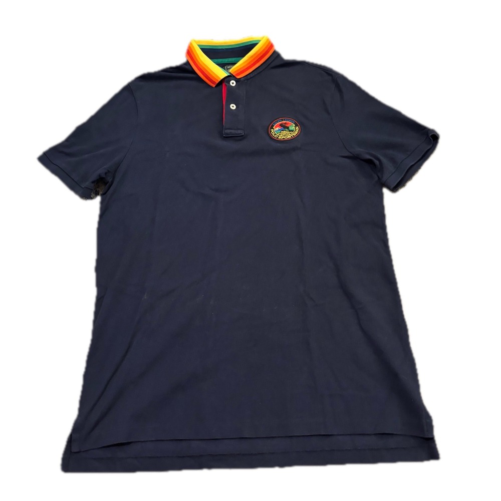 Polo Country Ralph Lauren Mens Navy Blue Polo Sportsman Patch Shirt Small